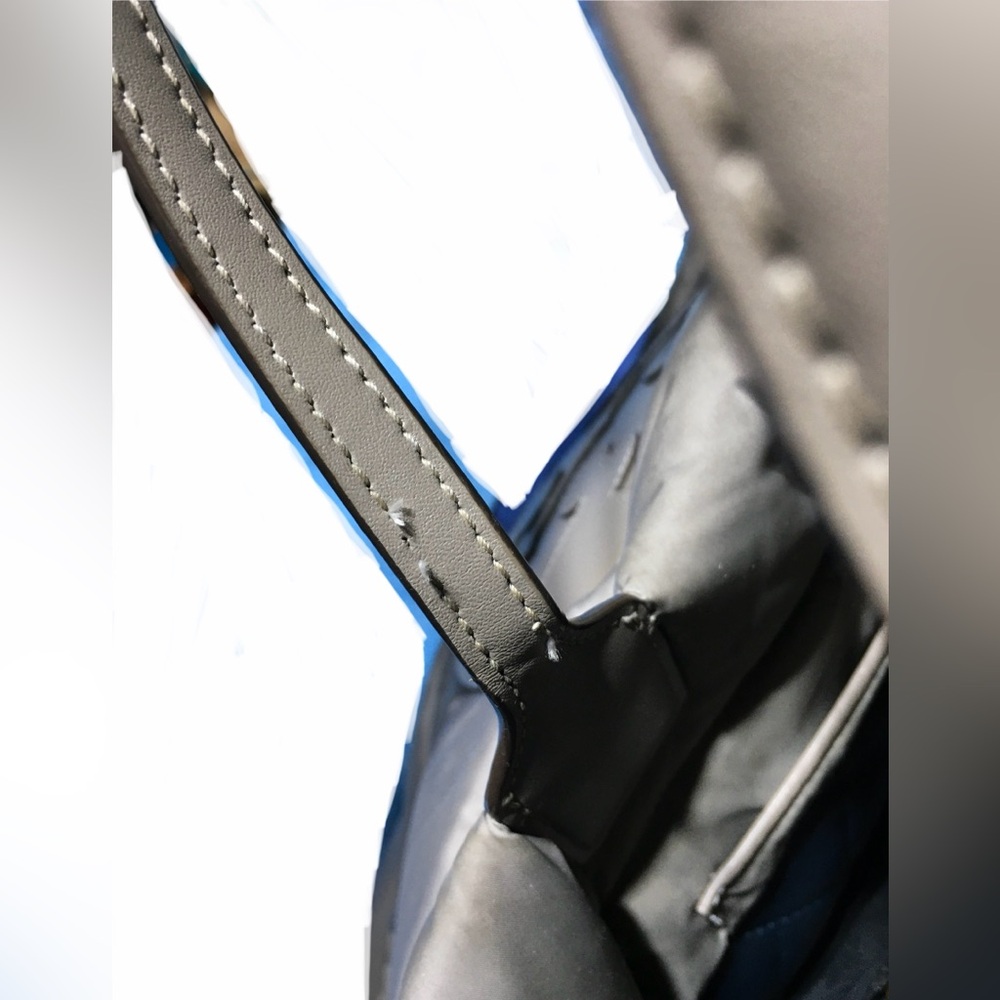 Tory Burch Nylon Ella Puffer Tote Handbag Taupe Gray - Picture 12 of 16